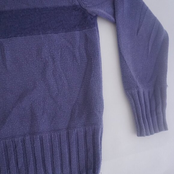 Vintage NT Purple w Pink Embroidered Floral Knit Turtleneck Light Sweater L - Picture 6 of 11